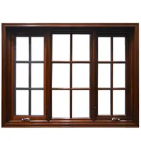 Wood Clad Aluminum Casement Window with Double Glass for Home