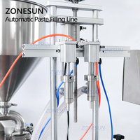 ZONESUN ZS-FAL180C8 Bureau Double Tête Pompe À Piston Pâte Machine à Capsuler Et à Étiqueter Ligne