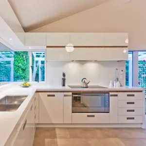 Custom Home Improvement White Lacquer Medium Kitchen Cabinet Modern Kitchen Furniture Design