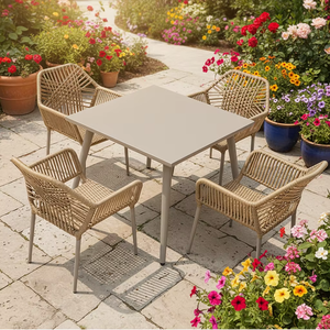Set Tavolo e Sedie <span class=keywords><strong>da</strong></span> <span class=keywords><strong>Esterno</strong></span> in Rattan, Design Moderno, Leggero e Resistente, per Parco e Soggiorno - Product Image 6