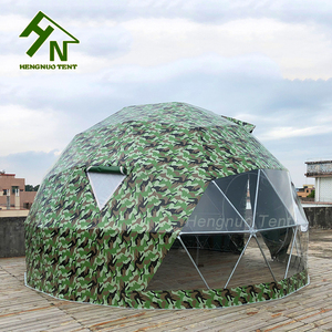 Dôme géodésique moderne en bâche PVC <span class=keywords><strong>camouflage</strong></span> avec porte ronde, conception imperméable quatre saisons pour le glamping en plein air - Product Image 2