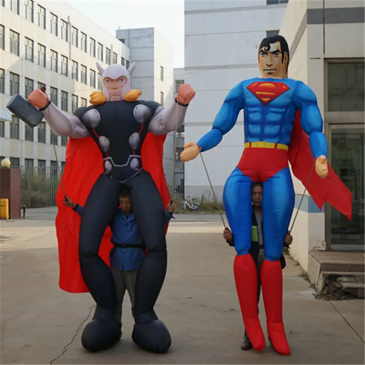 Disfraz de marioneta de superhéroe inflable publicitario