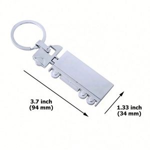 Porte-clés en métal personnalisé avec logo, grand modèle, en alliage de zinc, pour camion semi-remorque, pour cadeaux d'entreprise en logistique - Product Image 2
