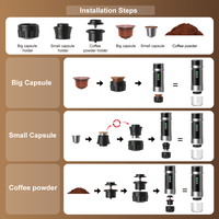 Cafetera Espresso Portátil Totalmente Automática de Fábrica Directa, Cafetera 3 en 1, Cafetera Portátil de 20 Bares para Café Frío y Caliente
