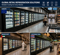 Vitrine réfrigérée verticale à portes vitrées pour supermarché commercial 2 3 4