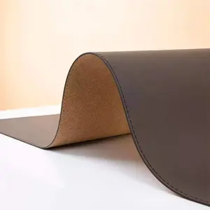 Leecork apoio de mesa de couro, apoio de mesa dupla face antiderrapante para trabalho e escritório
