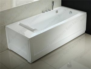 CE Acrylique Rectangulaire Tablier <span class=keywords><strong>Baignoire</strong></span> avec Incurvée Appui-Tête - Product Image 5