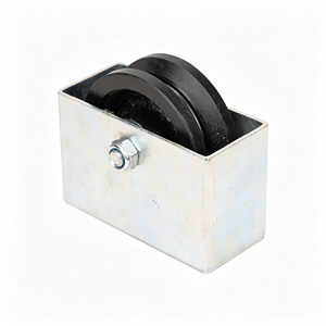 Roue à gorge en V pour portail de ferme avec support de montage, robuste, double roulement, en acier au carbone, pour extérieur, certifiée CE, OEM disponible - Product Image 5