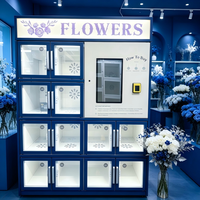 Distributeur automatique de fleurs réfrigéré de grande capacité avec écran tactile et lecteur de cartes