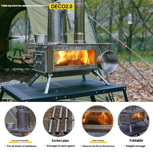 Réchaud à bois pliable portable en acier inoxydable pour camping, pique-nique et barbecue, capacité 4L, marque personnalisée S-909, transfrontalier Shandong - Product Image 2