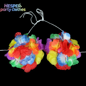 Costume de spectacle Hawaïen Luau HESPER pour adultes, ensemble jupe en herbe multicolore de 60 cm avec robes pour Halloween et personnages Echo - Product Image 3