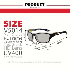 Gafas de Sol Fotocromáticas de Moda 2023 para Hombre y Mujer, Lentes Polarizadas con Protección UV400, Gafas Deportivas que Cambian de Color - Product Image 5