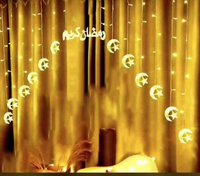 Lumière de porte LED Yi Wu Factory 14LINES 3M STAR Moon avec contrôleur et connecteur à motif arabe 220V - Blanc chaud Ramadan Écologique