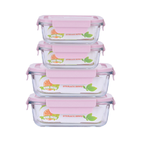 Vente en gros 410ml 700ml 1040ml Récipients hermétiques pour la préparation de repas en verre Couvercle en plastique Passe au lave-vaisselle Boîte à lunch à 3 compartiments