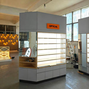 Modern Minimalist Optical Store Interior Custom Eyewear <b>Display</b> <b>Cabinets</b> LED Modular Wood Glass Retail Fixtures Shopfitting - Product Image 5