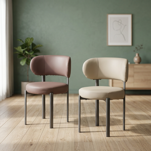 Modern PU Leather Living Room <b>Chair</b> Solid Back Metal <b>Legs</b> Minimalist Design Home Furniture - Product Image 3