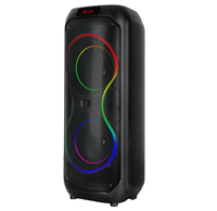 Haut-parleur portable de karaoké pour fêtes en extérieur, personnalisé, super basses fréquences, double 40W, étanche IPX4, LED RGB, micro intégré, FM, 8 pouces