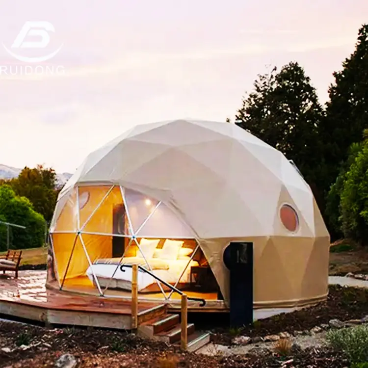 Penjualan pabrik langsung tahan air 6m kubah Glamping tenda untuk Hotel