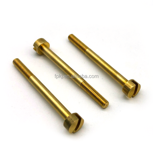 Tùy chỉnh din84 DIN 84 Brass/Titanium/Hợp kim nhôm/thép không gỉ dài trục một phần Chủ Đề rãnh đầu pho mát Vàng M1.4 vít - Product Image 1