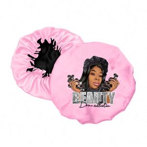 Oem/Odm Hair Silk Best Quality Double Layer Satin Bonnets With Custom Logo - Product Image 1