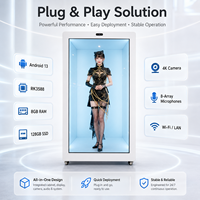 Afficheur numérique holographique 3D tactile de 86 pouces pour usage commercial en magasin, Holobox LCD transparent avec IA