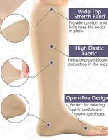 Chaussettes de compression tricotées unies sans orteils, hauteur genou, 20-30 mmHg, pour femmes et hommes, favorisant la circulation, unisexe, vente en gros usine