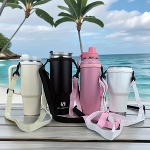Accessoires pour bouteilles et gobelets Owala Stanley de 20oz, 30oz, 32oz, 40oz : Cordon en silicone avec anneau, support de transport bandoulière - Product Image 4