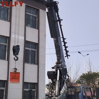 Grue de camion multifonctionnelle à flèche droite 8T TLLFY, longueur de flèche 17,5 m, avec accessoire de forage à tarière pour pieutage