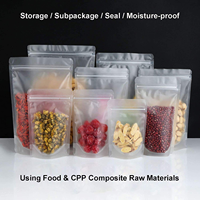 Sachet refermable mat givré en Mylar, résistant à l'humidité, taille personnalisée, pour emballage alimentaire, réutilisable, avec fermeture éclair, pochette autoportante