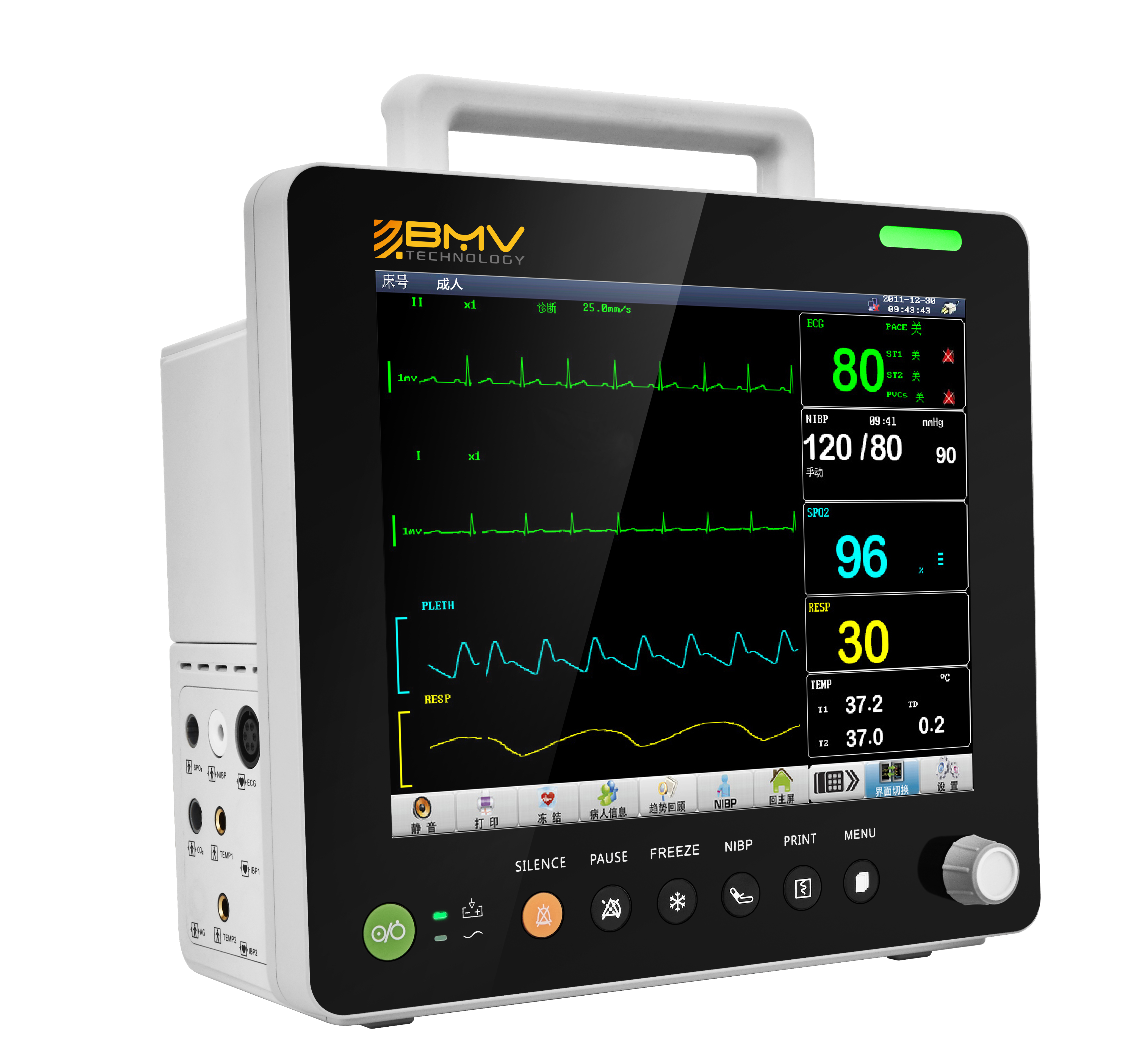 Multi Parametro Sistema di Monitoraggio per Animale fisiologici parametri CO2 modulo Esofageo Veterinaria ECG & TEMP Monitoraggio