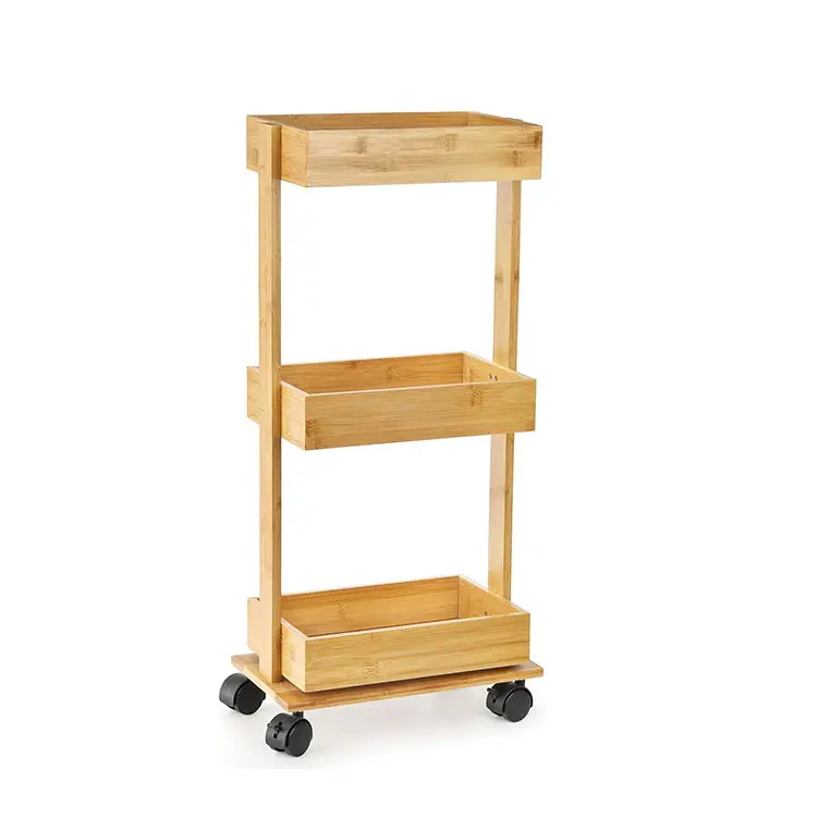 3-Tier tre cán tiện ích giỏ đứng Rack trên bánh xe, di động kệ đơn vị tổ chức phục vụ xe đẩy trượt ra giỏ hàng