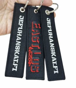 Llavero Bordado al por Mayor con Logotipo de Doble Cara, Llavero Tejido Colorido, Etiqueta Bordada para Llaves - Product Image 4