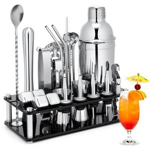 Manufacturer Stainless Steel Martini Wine Bartender Kit Tools Cocktail Shaker Bar Set with Cocktail Mixing Glass - Product Image 1