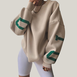 Felpa <span class=keywords><strong>Oversize</strong></span> con Collo Rotondo per <span class=keywords><strong>Donna</strong></span>, in Cotone Felpato, <span class=keywords><strong>Impermeabile</strong></span>, Traspirante, Anti-Pilling, Invernale 300GSM, Casual, Manica Lunga - Product Image 3