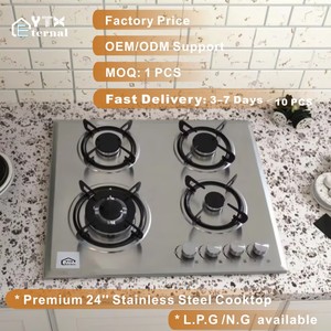 60CM Four Burner Stainless Steel <strong>Gas</strong> Hob Stove Electric Portable Installation for Natural <strong>Gas</strong> Cooking Metal <strong>Knobs</strong> - Product Image 3