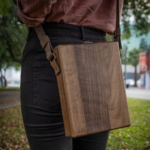 Bolso Bandolera de Madera Rectangular, Color Quemado Intenso, Caja de Almacenamiento para Dibujo, Maletín Portátil para Escritor, Uso en Exteriores - Product Image 2