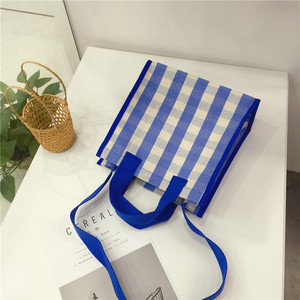 3 dimensioni possono scegliere il nuovo Design popolare grande capacità moda griglia Girs tote tela cotone shopping bag borse da donna - Product Image 3