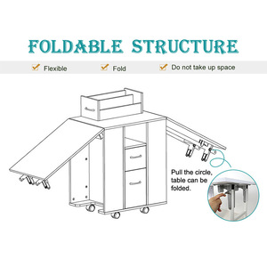 Dongpin Beauty Double <b>Nail</b> Salon <b>Table</b> 198x45x76cm Foldable With Storage For Manicure Use - Product Image 5