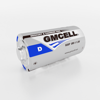 Batería de zinc-carbono GMCELL 1.5V R20P D de alta resistencia, certificada CE, 2 años de vida útil, para electrodomésticos y uso doméstico, venta al por mayor.