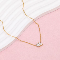 Collier Gaovo personnalisé en acier inoxydable plaqué or 18 carats avec pendentif connecteur rectangulaire en zircon, étanche, pour femme, cadeau quotidien