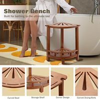 12 "cuisine repose-pieds banc bois banc de douche Portable teck douche repose-pieds tabouret de douche pour raser les jambes salle de bain