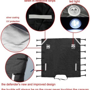 Rv Trailer <b>Windshield</b> <b>Cover</b> 220X175Cm Waterproof Black Front Caravan Sunshade Protection <b>Cover</b> - Product Image 2