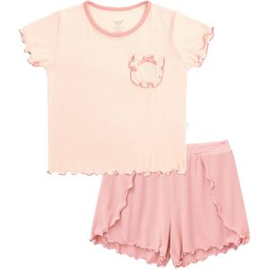 Conjunto de 2 piezas para bebé niña al por mayor: camiseta y pantalón corto de verano, ligero, de fibra de bambú, transpirable, para dormir - Product Image 1