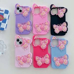 Custodia per telefono cellulare in Silicone con Design a farfalla di terza dimensione all'ingrosso della fabbrica diretta per <span class=keywords><strong>Iphone</strong></span> 6 7 8 X Xr Xs <span class=keywords><strong>Max</strong></span> <span class=keywords><strong>11</strong></span> 12 13 14 15 - Product Image 1