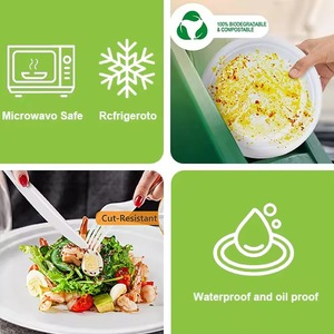 Assiettes compostables en bagasse de canne à sucre biodégradable de taille personnalisée 9 pouces-3 compartiments pour l'industrie de la restauration - Product Image 4