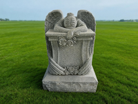Statue d'ange pleureur en granit moderne sculptée à la main en pierre naturelle, monument funéraire pour la décoration des cimetières et des tombes