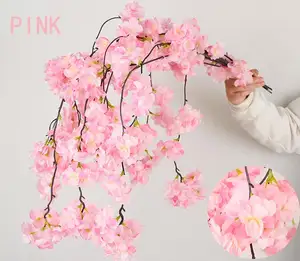 Árvore artificial de alta qualidade, linda flor rosa, flor de cerejeira para casamento, decoração de casamento familiar interna e externa