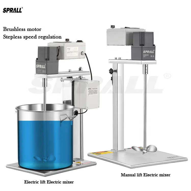 SPRALL yüksek enerji farklı kaldırma modları kimyasal mikser boya kozmetik gıda sınıfı sıvıları sıvı mikser elektrik motoru makinesi