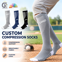 Chaussettes de baseball personnalisées en maille respirante, hauteur genou, compression performante, chaussettes athlétiques avec logo