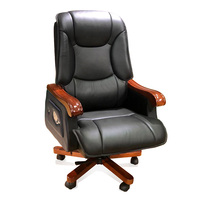 Ensemble de bureau de direction de luxe, chaise en cuir moderne, siège pivotant en bois, chaise de bureau pour ordinateur, chaises de direction en PU, mobilier personnalisable, vente en gros